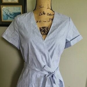 Banana republic blue and white striped romper size 14